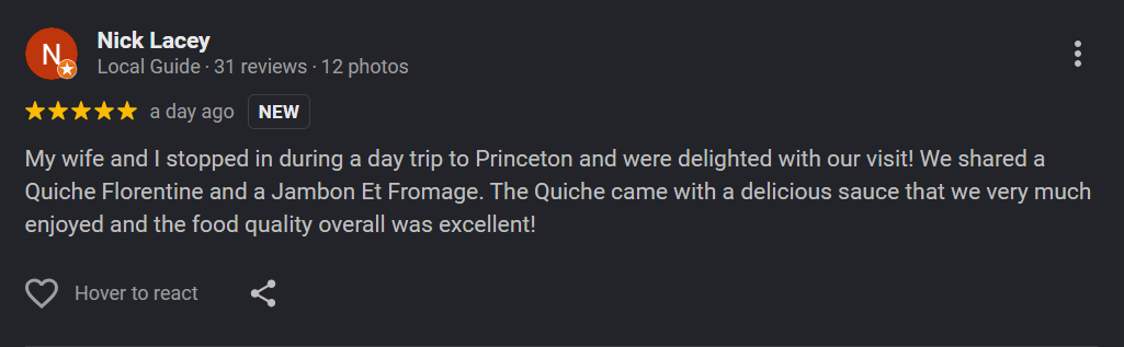 Princeton customer review